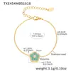 Xinyixinxin Acero Inoxidable Piedra de Cristal Natural Garra Biselada Incrustada Circonita Cuadrada Flor de Cinco Pétalos Conjunto de Collar y Pulsera