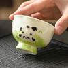 Planta de Fábrica Ceniza de Carbón Taza de Té Kung Fu Pintada a Mano Tallada en Pilar Tipo Flor de Panda Taza de Maestro Taza de Té Taza de Cata de Té Taza de Té Taza Individual