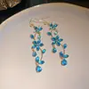 Ganchos para Oreja con Borla de Flor y Mariposa de Circonita Super Brillantes, Pendientes de Temperamento Fresco y Dulce, Pendientes de Lujo Ligero y de Gama Alta al por Mayor
