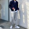 Suéter MYQ com Gola Alta e Zíper Masculino Inverno Estilo Coreano Solto Estilo Preguiçoso Casual Cor Sólida Suéter Jaqueta