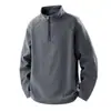 Sudadera de hombre con media cremallera, colección otoño/invierno 2026, versátil, cuello semi-alto, manga larga, engrosada, estilo pullover, color liso, top casual y moderno