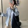 Algumas das Novas Camisas Simples de Cor Sólida com Gola Dobrável de Manga Longa Estilo Coreano para Mulheres da Primavera de 2026 Já Estão Disponíveis