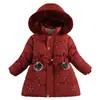 Chaqueta de algodón acolchada de longitud media para niñas, forrada de polar y engrosada, elegante y moderna, abrigo de algodón de moda con diseño de estrellas, especial de exportación de invierno