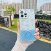 Capa de Celular Padrão Cristalino Duas em Uma Adequada para Iphone1716Promax Ponto Diamante Laço Flor