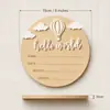 Amazon transfronteiriço ins disco de anúncio de nascimento de recém-nascido olá mundo bebê madeira DIY quadro de anúncio