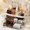 Caja de Almacenamiento para Cosméticos Estilo Crema Dormitorio Escritorio Gran Capacidad Cuidado de la Piel Color Organizador de Maquillaje Estante de Tocador