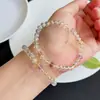 Jingyao Cuentas Naturales Facetadas Pulsera de Cristal Duobao Pulsera de Cristal de Cinco Colores Anillo Único Joyería de Moda Fresca