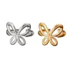 Anillo Abierto de Mariposa de Lujo Ligero para Mujer, Moderno y Único, Anillo de Acero Inoxidable Chapado en Oro, Joyería de Comercio Exterior Transfronterizo