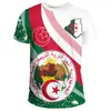 Camiseta de Manga Corta para Hombre Nueva, Estampado de Bandera y Emblema Nacional de Argelia, Impresión 3D, Venta Directa de Fábrica, Suministro