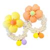 Diadema de goma con forma de bola para niña, diadema con flores de perla, estilo princesa