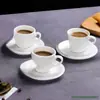 Xícara de Café Expresso e Pires 60ml Comercial Europeu Simples Cerâmica Branco Puro Xícara de Café Pequena Logotipo