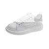 Sapatos Brancos de Couro Genuíno Clássico Feminino 2023 Primavera e Verão Nova Camada Superior Couro Casual All-match Respirável Sola Grossa Sapatos Femininos