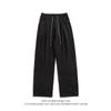 2025 Exportación Verano Nuevo Hombre Simple Color Puro Cordón Cintura Elástica Pantalones Pierna Ancha Pantalones Casuales Holgados para Hombre