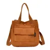 Bolsa de mano de pana para comercio exterior, bolsa para lonchera, simple y versátil, gran capacidad, bolsa de hombro cruzada casual