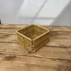 Cesta de armazenamento de imitação de rattan, caixa de armazenamento de mesa multifuncional, cesta de armazenamento de utilidades domésticas, cesta de armazenamento para cozinha e sala de estar, cesta de rattan