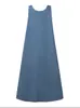 Comércio Transfronteiriço 2025 Sudeste Asiático Primavera e Outono Nova Saia Longa Vintage com Bolsos Ampla Casual Jeans Suspensório Saia