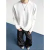Nova Blusa de Moletom Masculina 2026, Estilo Americano Patchwork Canelado Gola Redonda Casual para Homens