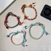 Lanyard de teléfono colorido tejido a mano, correa de muñeca de estilo étnico, cordón anti-pérdida con borla y cuenta, adorno colgante para funda de teléfono, venta al por mayor