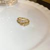 Anel de amor de zircônia galvanizada em ouro real, moda leve, luxo, alto sentido, anel de dedo, design de nicho, joias, atacado