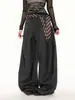Pantalones Casuales de Gama Alta con Pierna Curva para Mujer, Diseño Único, Versátiles, Pantalones de Pierna Ancha Fluidos de Largo Hasta el Suelo, Estilo Ins