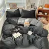Conjunto de Inverno de Cor Sólida Veludo Leite Classe A Quatro Peças Capa de Edredom Espessa e de Flanela Lençol de Cama Colcha Conjunto de Três Peças para Dormitório Estudantil