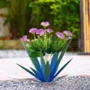 Adornos Populares Transfronterizos Mejorados de Planta de Agave de Hierro Adornos de Jardín Orquídea Mariposa Simulada Decoración Exterior