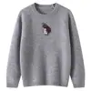 Suéter de lã infantil com manga raglan, botões, estampa de desenho animado em jacquard, gola redonda, suéter de malha grossa unissex, segunda pele