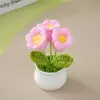 Buquê de Flores Eternas de Lírio-do-Vale Tricotado à Mão, Produto Acabado DIY de Fio de Crochê, Flores Artificiais, Presente de Dia dos Namorados para Namorada