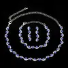 Cadena de Garras Chapada en Plata Juego de Pedrería Collar de Novia Pendientes Accesorios AliExpress Accesorios Calientes 482