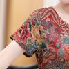 Vestido de Verão para Mãe 2023 Novo Estilo Estilo Ocidental Tamanho Grande Roupas para Mulheres de Meia-idade e Idosas Saia de Seda Larga para Esposa Respirável