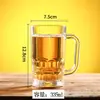 Jingxiang Vidrio Taza Grande para Bar con Asa KTV Taza de Cerveza Casa de Barbacoa Taza de Cerveza de Barril Taza de Cerveza Alemana Finamente Elaborada