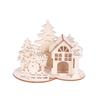 Decoração de Natal Nórdica de Madeira Quebra-Cabeça Tridimensional Árvore de Natal Cabana Presente de Natal Decorações de Mesa