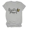 Terapeuta ocupacional Amazon Wish sitio independiente de moda versátil camiseta de mujer de cuello redondo y manga corta