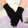 Guantes Calientes Piel de Conejo Lazo Invierno Más Terciopelo Ropa de Exterior Versátil Pantalla Táctil Guantes de Otoño e Invierno