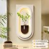 Pintura Decorativa de Entrada Estilo Crema Modelo Nuevo 2026 Pintura para Colgar en Pasillo de Entrada Arte de Pared con Planta Verde Hidropónica de Arenisca 3D