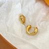 Pendientes de Metal con Baño de Oro Real de Latón con Diseño de Círculo de Amor Simple de Nicho Pendientes de Hebilla de Oreja Fría Retro