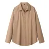 Camisa Masculina de Manga Longa Retrô Japonês Simples Off-Shoulder Solta 100% Algodão Casual Jaqueta de Trabalho