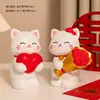 Lámpara de Mesa Creativa Nueva Gato Luz de Noche Decoración de Escritorio de Dormitorio Adorno de Resina Regalo de Cumpleaños para Mejor Amigo