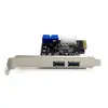 Placa Adaptadora PCIe para USB 3.0 de Porta Dupla Placa de Expansão para Computador Desktop VL805 com Interface Frontal de 20 Pinos