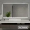 Espelho de Banheiro Inteligente Sensível ao Toque Estilo Nórdico com Luz LED Anti-Embaçante Montado na Parede Espelho de Maquiagem