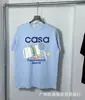 Novedades de Verano Serie Casa Unisex Casual Holgado Camisetas de Manga Corta Estilo Americano en Stock Venta al por Mayor Casual Transfronterizo
