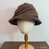 Sombrero de pescador de lino plisado estilo japonés para mujer, transpirable, adelgazante, versátil, bloqueador solar, sombrero tipo cubeta con protección solar