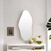 Queheart Ins Escandinavo Estilo de Lujo Accesible Espejo Decorativo Asimétrico Popular Forma Especial Espejo de Maquillaje Pegatina de Pared Espejo Decorativo Autoadhesivo