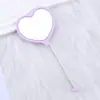 Espejo de Mano con Forma de Corazón para Maquillaje, Espejo de Tocador Portátil de una Cara con Cuentas Creativas DIY, Espejo de Maquillaje de Plástico con Forma de Corazón en Stock