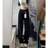 Jeans Solto Retro Estilo Americano Feminino Nova Coleção Primavera e Outono 2025 Calça de Cintura Alta Macia com Barra Larga Slim