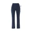 Calça de Yoga Micro Feminina Outono e Inverno Nova Cintura Alta Abdominal Slim-fit Emagrecedora Linha Média Calça Flare Nova Fivela Estilo Chinês