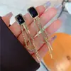Pendientes para Adelgazar el Rostro Estilo Influencer de Moda Coreana, Pendientes de Lujo de Alta Gama para Mujer, Elegantes Colgantes Largos de Borla para Oreja