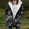 [Processamento Personalizado] Novo Casaco de Inverno Feminino com Pelúcia Estilo Europeu e Americano Casaco com Capuz 3D de Natal Atacado