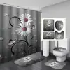 Cortina de ducha impermeable de poliéster con estampado digital de alta definición, superventas de comercio electrónico transfronterizo, para baño y hotel, suministro directo del fabricante