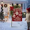 2026 Nueva Bandera de Jardín Navideña Transfronteriza Decoración Exterior para Patio con Patrones de Papá Noel y Muñeco de Nieve Pancarta de Jardín